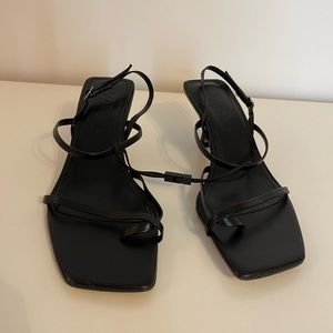 Zara kitten strap heels in black